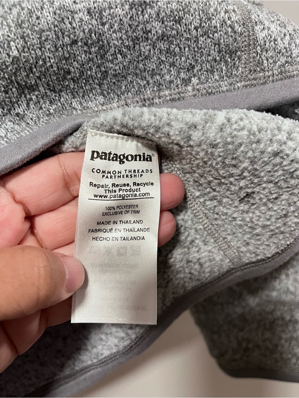 Patagonia Better Sweater 1/4 Zip Pullover Fleece Grey Small - Picture 4 of 10